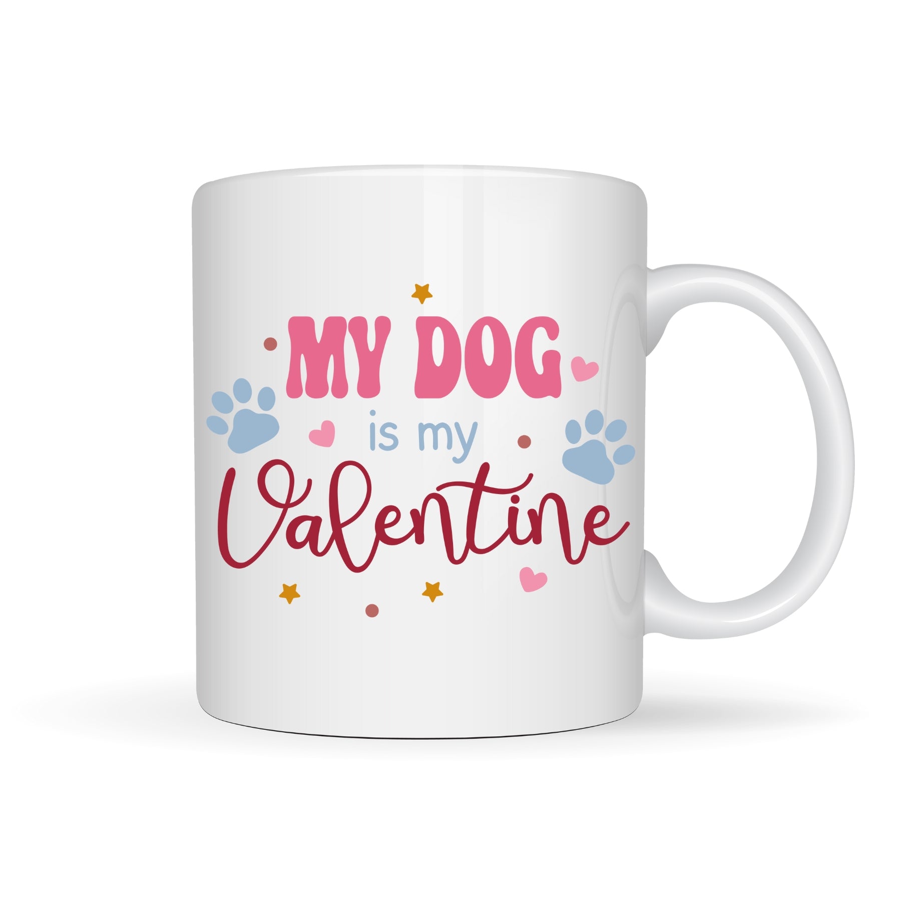 My Dog Is My Valentine - Retro Print Mug