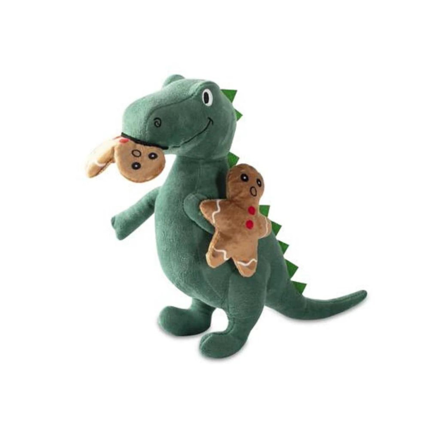 Fringe Studio Christmas Oh Snap! T-Rex and Cookies Plush Squeaker Dog Toy