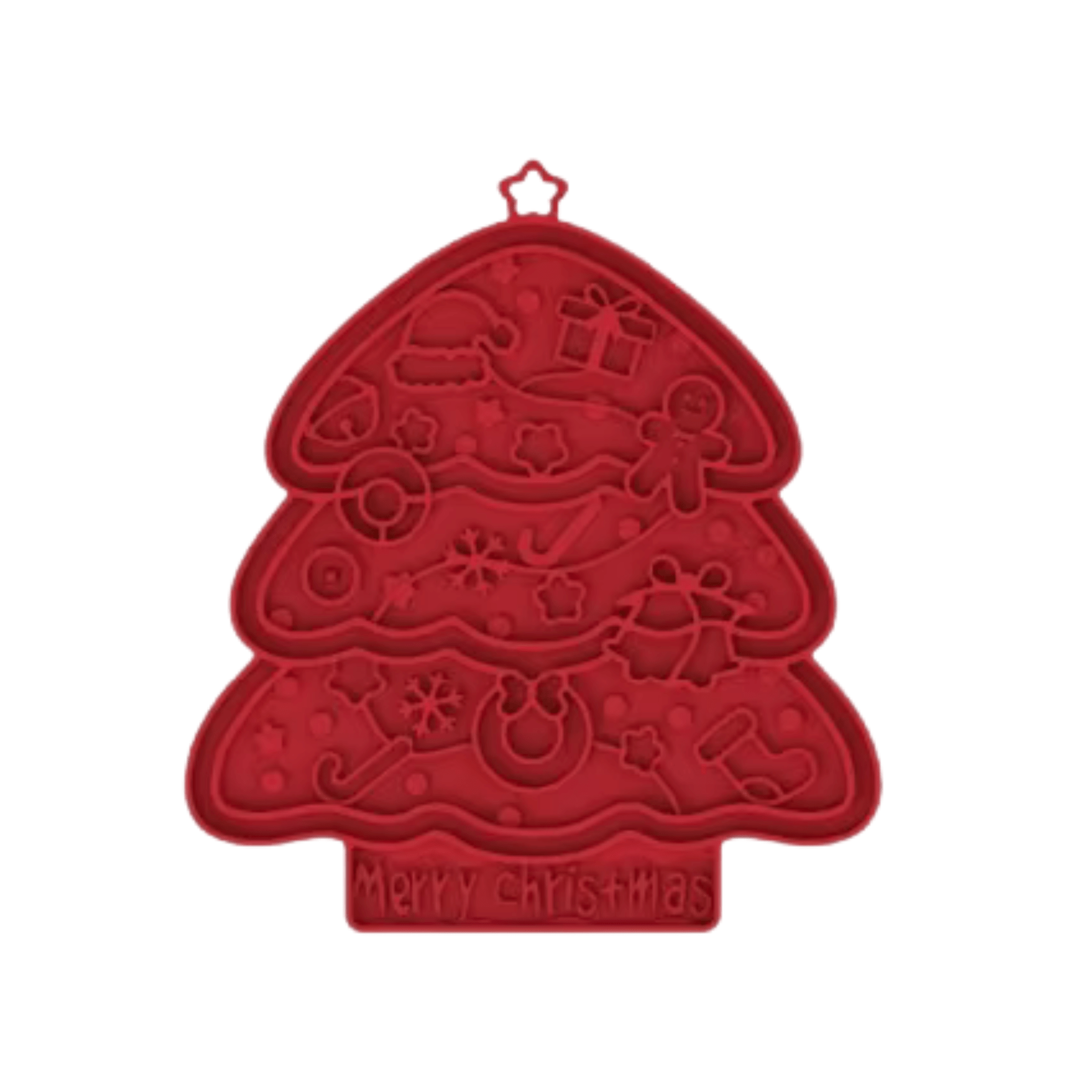 Christmas Tree Lick Mat - Red