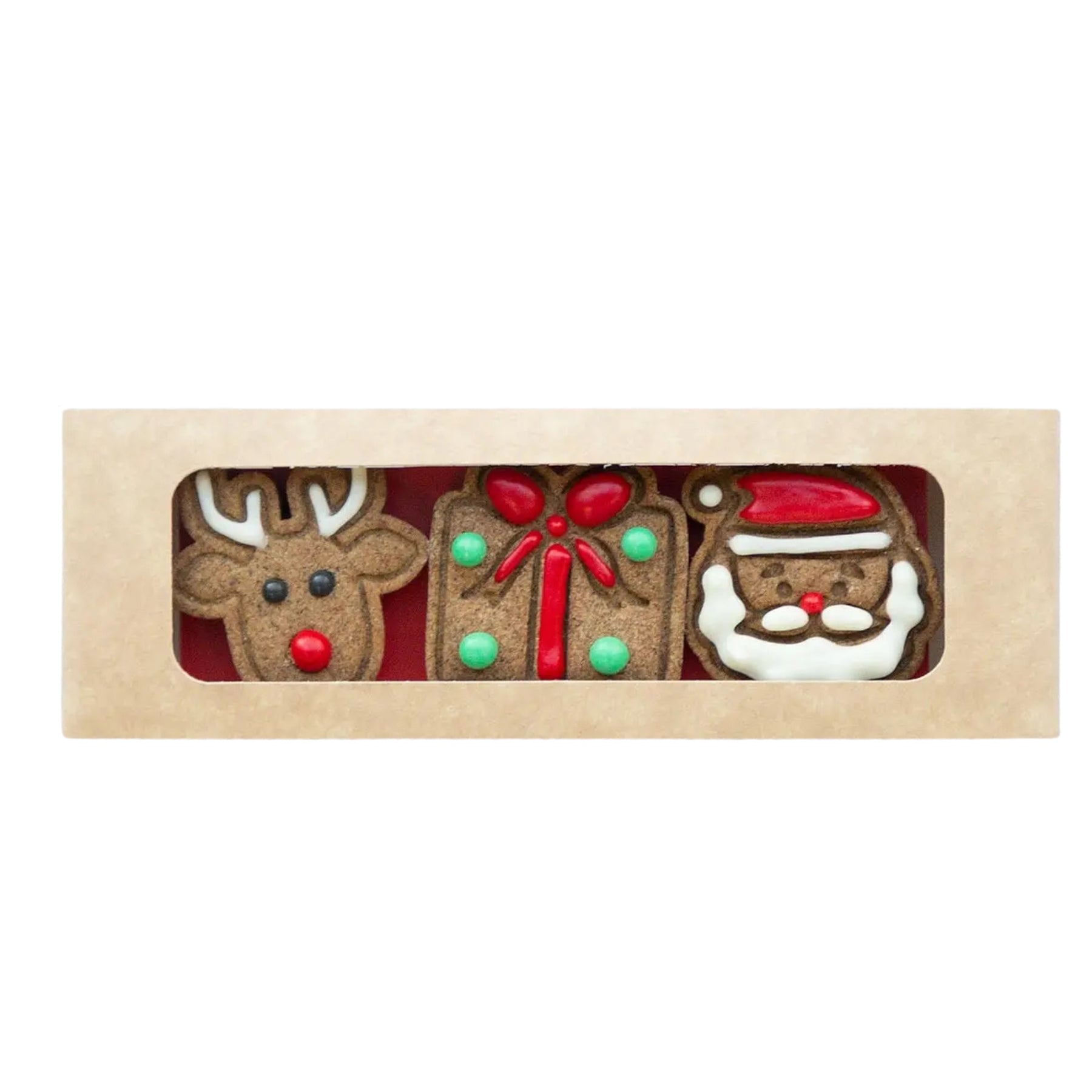 Christmas Dog Treat Gift Trio - Deer, Gift & Santa