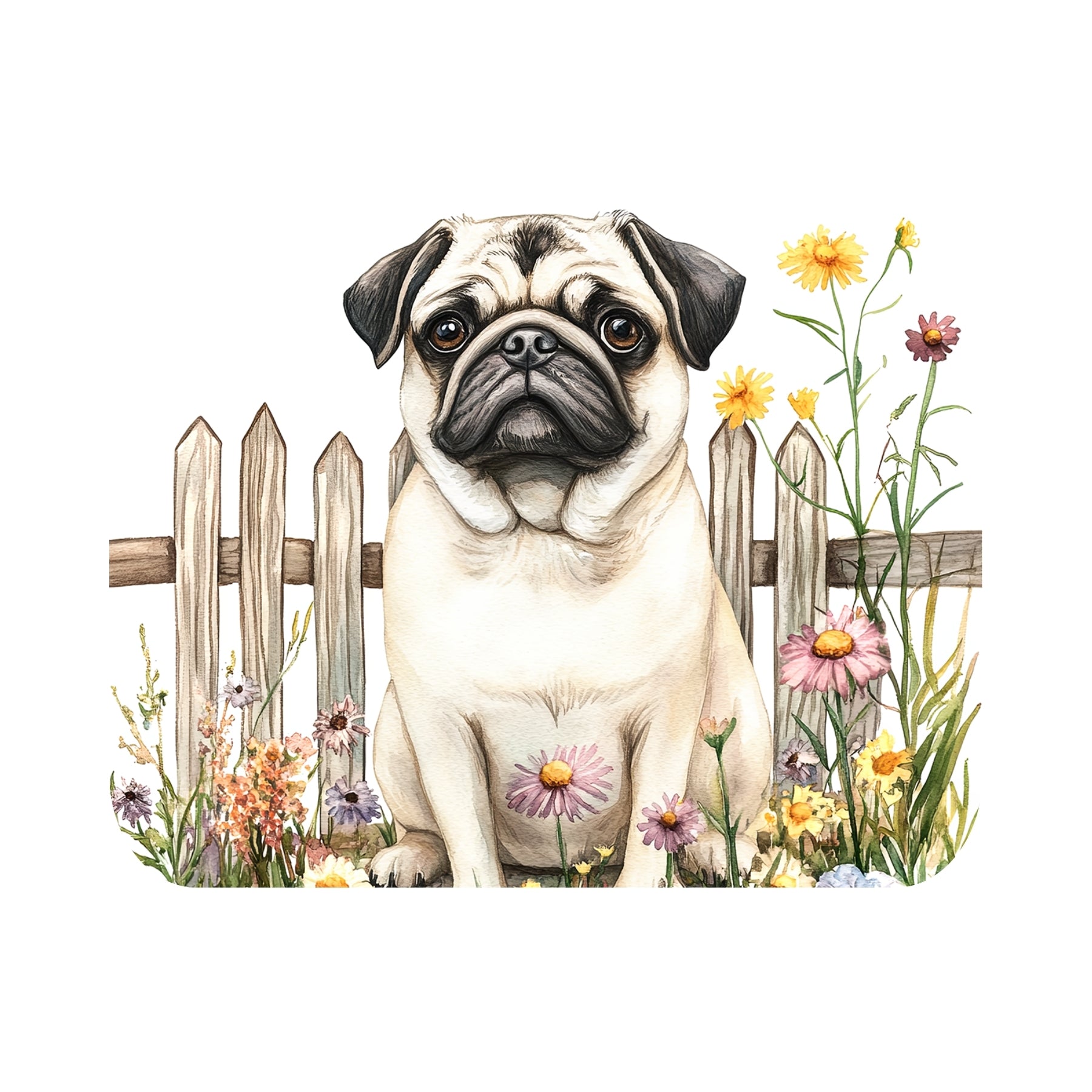 Mouse Pad - Pugs and Petal